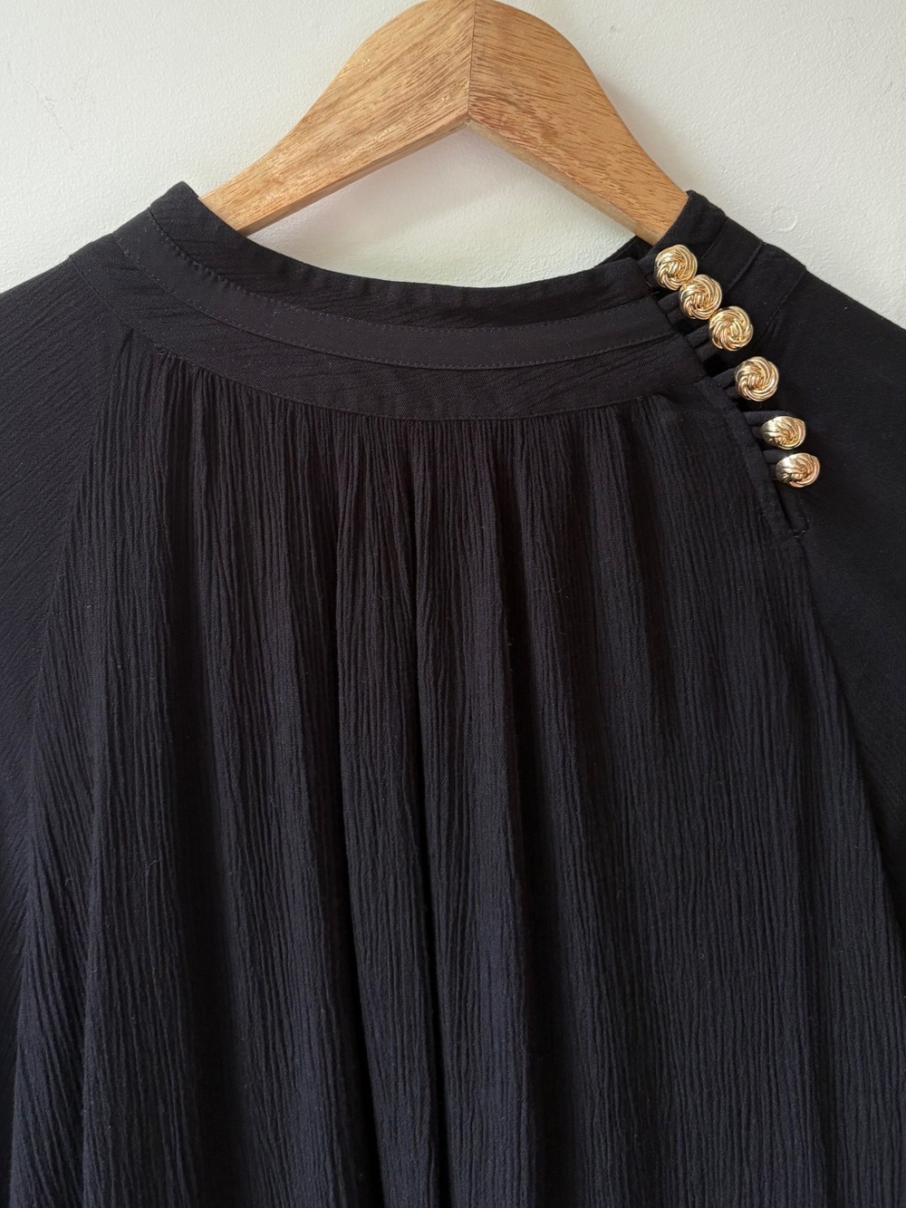 ba&sh Mock Neck with Gold Buttons - Picture 6 of 12